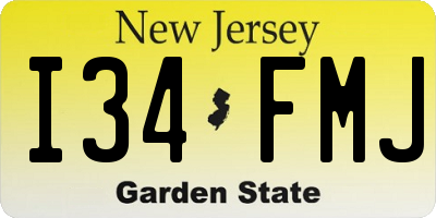NJ license plate I34FMJ