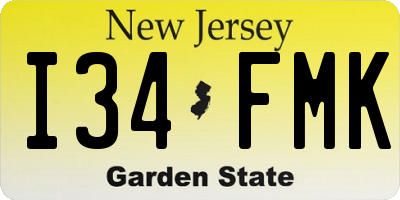 NJ license plate I34FMK