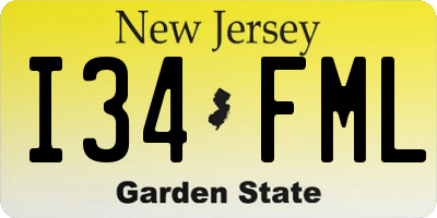 NJ license plate I34FML