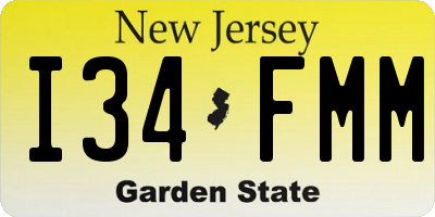 NJ license plate I34FMM