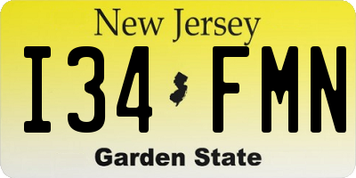 NJ license plate I34FMN
