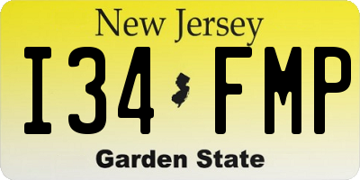 NJ license plate I34FMP