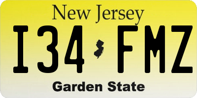 NJ license plate I34FMZ
