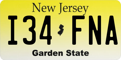 NJ license plate I34FNA