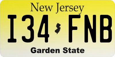 NJ license plate I34FNB