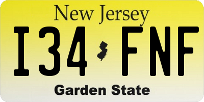 NJ license plate I34FNF