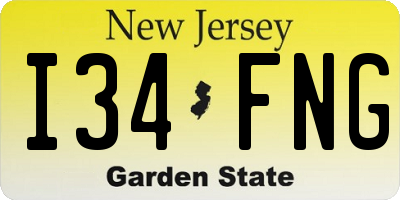 NJ license plate I34FNG