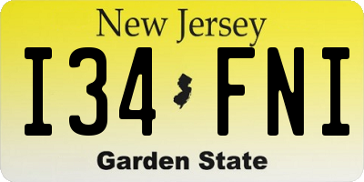 NJ license plate I34FNI