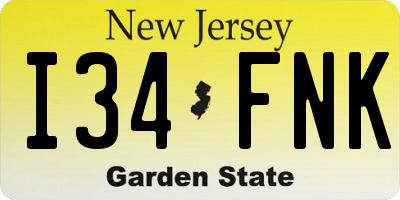 NJ license plate I34FNK