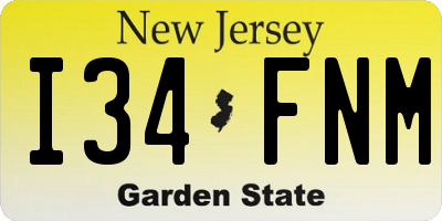 NJ license plate I34FNM