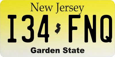 NJ license plate I34FNQ