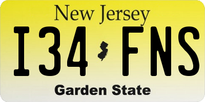 NJ license plate I34FNS