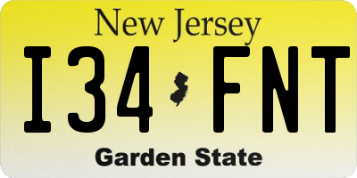 NJ license plate I34FNT