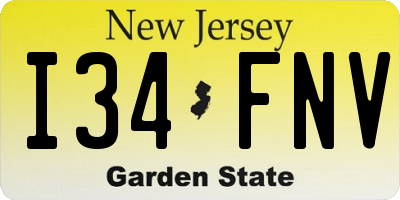 NJ license plate I34FNV