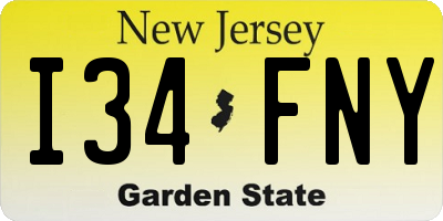 NJ license plate I34FNY