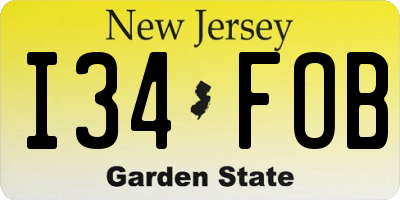 NJ license plate I34FOB