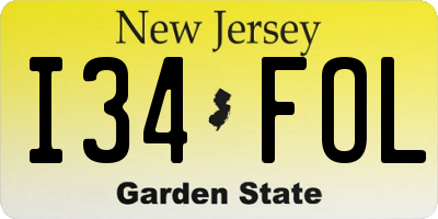 NJ license plate I34FOL