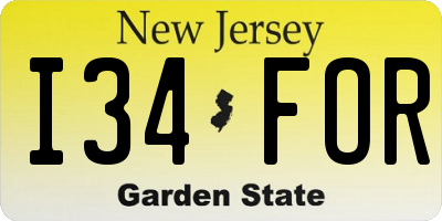 NJ license plate I34FOR