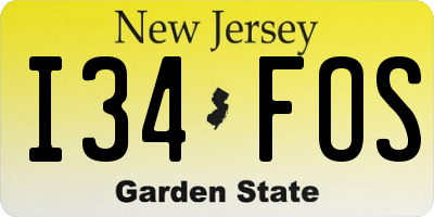 NJ license plate I34FOS