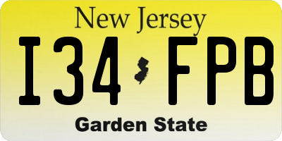 NJ license plate I34FPB