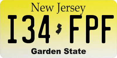 NJ license plate I34FPF