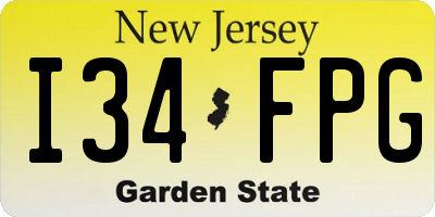 NJ license plate I34FPG