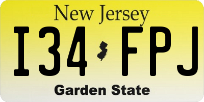 NJ license plate I34FPJ