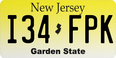NJ license plate I34FPK
