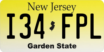NJ license plate I34FPL
