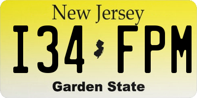 NJ license plate I34FPM