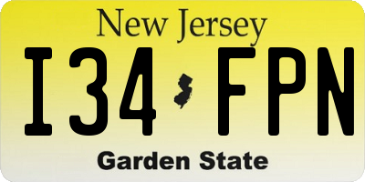NJ license plate I34FPN