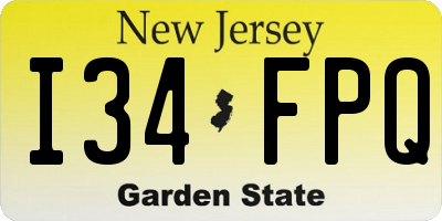 NJ license plate I34FPQ