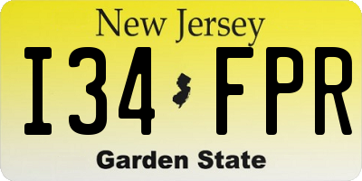 NJ license plate I34FPR
