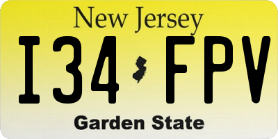 NJ license plate I34FPV