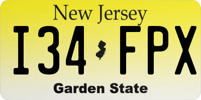 NJ license plate I34FPX