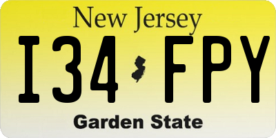 NJ license plate I34FPY