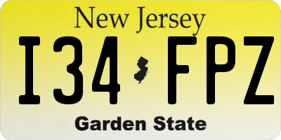 NJ license plate I34FPZ