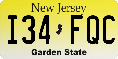 NJ license plate I34FQC