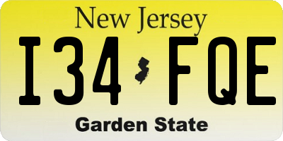 NJ license plate I34FQE