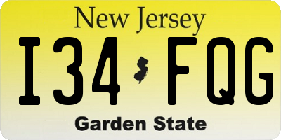 NJ license plate I34FQG