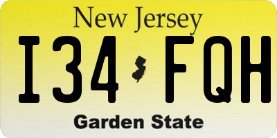 NJ license plate I34FQH