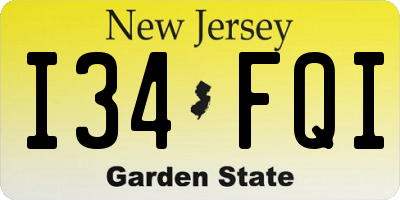 NJ license plate I34FQI