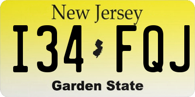 NJ license plate I34FQJ