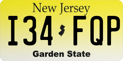 NJ license plate I34FQP