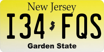 NJ license plate I34FQS