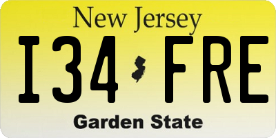 NJ license plate I34FRE