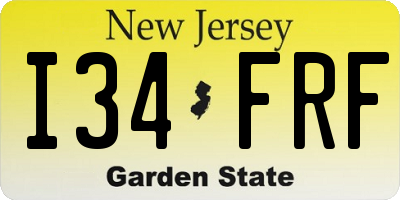 NJ license plate I34FRF
