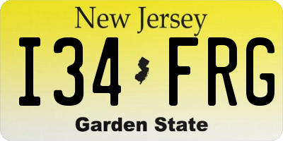 NJ license plate I34FRG