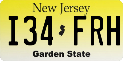 NJ license plate I34FRH