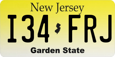 NJ license plate I34FRJ